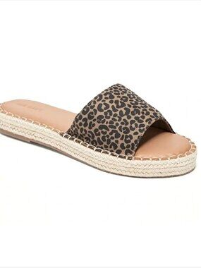 Old Navy Faux Suede Espadrille Tan & Black Sandals Women US 9